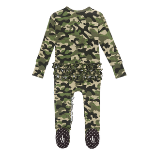 Posh Peanut Cadet Ruffled Zippered Footie, Posh Peanut, Camo Footie, Posh Custom Sale, Posh Peanut, Posh Peanut Cadet, Posh Peanut Cadet Ruffled Zippered Footie, Posh Peanut Cadet Zippered Fo
