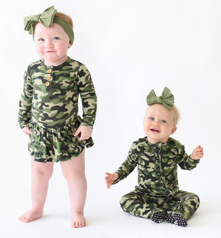 Posh Peanut Cadet Ruffled Zippered Footie, Posh Peanut, Camo Footie, Posh Custom Sale, Posh Peanut, Posh Peanut Cadet, Posh Peanut Cadet Ruffled Zippered Footie, Posh Peanut Cadet Zippered Fo
