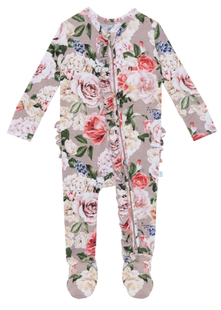 Posh Peanut Cassie Ruffled Zippered Footie, Posh Peanut, Posh Custom Sale, Posh Peanut, Posh Peanut Cassie, Posh Peanut Cassie Ruffled Zippered Footie, Posh Peanut Footie, Posh Peanut Footie 