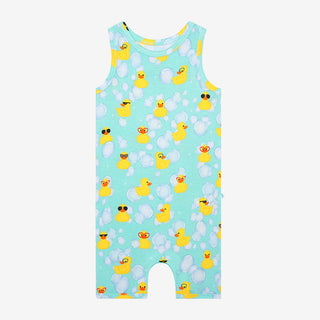 Posh Peanut Ducky Basic Racerback Short Length Romper, Posh Peanut, cf-size-12-18-months, cf-size-18-24-months, cf-type-romper, cf-vendor-posh-peanut, Ducky, Posh Peanut, Posh Peanut Basic Ra