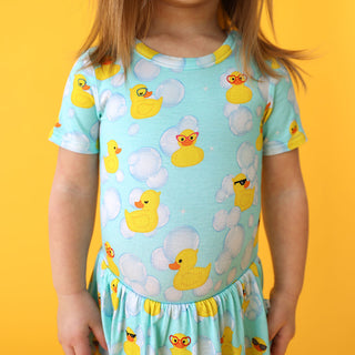 Posh Peanut Ducky S/S Basic Twirl Skirt Bodysuit, Posh Peanut, cf-size-3-6-months, cf-type-dress, cf-vendor-posh-peanut, Ducky, Posh Peanut, Posh Peanut Ducky, Posh Peanut S/S Basic Twirl Ski