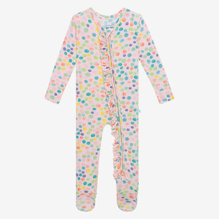 Posh Peanut Estelle Ruffled Zippered Footie, Posh Peanut, Estelle, Posh Peanut, Posh Peanut Estelle, Posh Peanut Footie, Posh Peanut Footie with Zipper, Posh Peanut Ruffled Zippered Footie, P