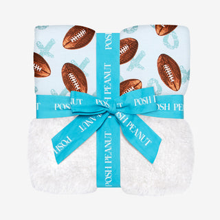 Soft Posh Peanut Field Day Plush Patoo blanket featuring colorful patchwork design and cozy plush fabric for children.