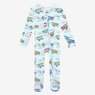 Posh Peanut Flyer Zippered Footie, Posh Peanut, cf-size-preemie, cf-type-footie, cf-vendor-posh-peanut, Flyer, Posh Peanut, Posh Peanut Footie, Posh Peanut Footie with Zipper, Posh Peanut Zip