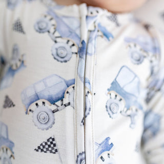 Posh Peanut Franklin Zippered Footie, Posh Peanut, cf-size-3-6-months, cf-type-footie, cf-vendor-posh-peanut, Franklin, Posh Peanut, Posh Peanut Footie, Posh Peanut Footie with Zipper, Posh P