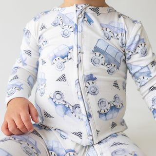 Posh Peanut Franklin Zippered Footie, Posh Peanut, cf-size-3-6-months, cf-type-footie, cf-vendor-posh-peanut, Franklin, Posh Peanut, Posh Peanut Footie, Posh Peanut Footie with Zipper, Posh P