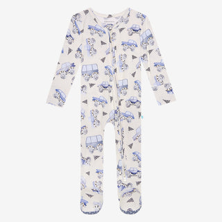 Posh Peanut Franklin Zippered Footie, Posh Peanut, cf-size-3-6-months, cf-type-footie, cf-vendor-posh-peanut, Franklin, Posh Peanut, Posh Peanut Footie, Posh Peanut Footie with Zipper, Posh P