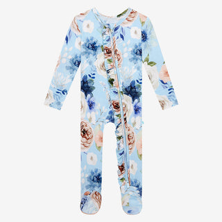 Posh Peanut Frostine Ruffled Zippered Footie, Posh Peanut, Frostine, Posh Peanut, Posh Peanut Footie, Posh Peanut Footie with Zipper, Posh Peanut Ruffled Zippered Footie, Posh Peanut Zippered