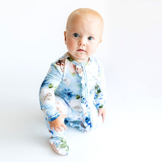 Posh Peanut Frostine Ruffled Zippered Footie, Posh Peanut, Frostine, Posh Peanut, Posh Peanut Footie, Posh Peanut Footie with Zipper, Posh Peanut Ruffled Zippered Footie, Posh Peanut Zippered