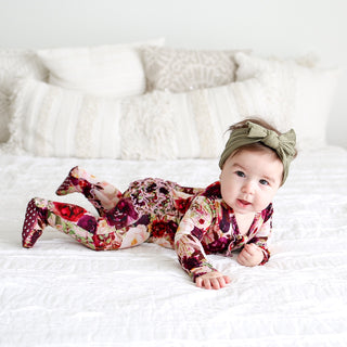 Posh Peanut Gracie Floral Ruffled Zippered Footie, Posh Peanut, Cyber Monday, Footie with Zipper, Posh Peanut, Posh Peanut Floral Footie, Posh Peanut Footie, Posh Peanut Footie with Zipper, P