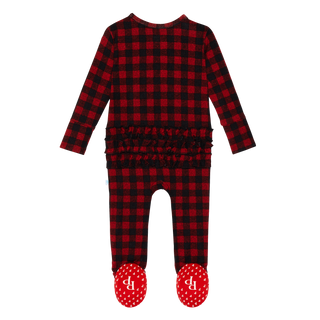 Posh Peanut Grayson Ruffled Zippered Footie, Posh Peanut, All Things Holiday, Holiday Pajama, Holiday Pajamas, Posh Peanut, Posh Peanut Buffalo Check, Posh Peanut Christmas, Posh Peanut Chris