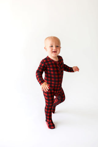 Posh Peanut Grayson Zippered Footie, Posh Peanut, All Things Holiday, Holiday Pajama, Holiday Pajamas, Posh Peanut, Posh Peanut Buffalo Check, Posh Peanut Christmas, Posh Peanut Christmas Foo