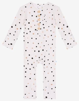 Posh Peanut Jamie Polka Dot Henley Button Romper with Pocket, Posh Peanut, Cyber Monday, Posh Peanut, Posh Peanut Henley, Posh Peanut Henley Button Romper with Pocket, Posh Peanut Jamie Polka