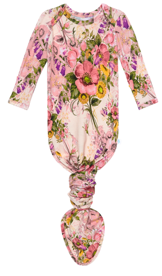 Posh Peanut June Basic Knotted Gown, Posh Peanut, Floral Gown, Gown, Gowns, Knotted Gown, Newborn Gown, Posh Peanut, Posh Peanut Basic Knotted Gown, Posh Peanut Gown, Posh Peanut June, Posh P