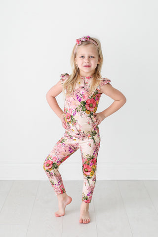 Posh Peanut June Ruffled Capsleeve Loungewear, Posh Peanut, Els PW 5060, Pajama, Pajamas, Posh Peanut, Posh Peanut June, Posh Peanut June Ruffled Capsleeve Loungewear, Posh Peanut Loungewear,