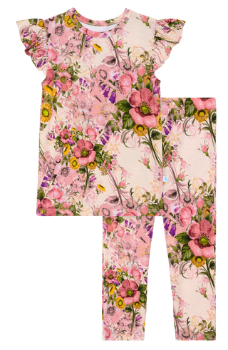 Posh Peanut June Ruffled Capsleeve Loungewear, Posh Peanut, Els PW 5060, Pajama, Pajamas, Posh Peanut, Posh Peanut June, Posh Peanut June Ruffled Capsleeve Loungewear, Posh Peanut Loungewear,