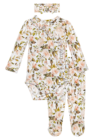 Posh Peanut Katherine Ruffled Kimono Set, Posh Peanut, Posh Peanut, Posh Peanut 3-piece set includes headband, Posh Peanut Fall 2020, Posh Peanut Katherine, Posh Peanut Katherine Ruffled Kimo