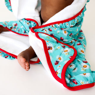 Posh Peanut Ladybug Ruffled Hooded Towel, Posh Peanut, cf-type-hooded-towel, cf-vendor-posh-peanut, Hooded Towel, Ladybug, Ladybugs, Posh Peanut, Posh Peanut Hooded Towel, Posh Peanut Ladybug