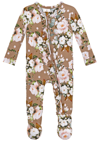 Posh Peanut Leona Ruffled Zippered Footie, Posh Peanut, Posh Peanut, Posh Peanut Fall 2020, Posh Peanut Footie, Posh Peanut Footie with Zipper, Posh Peanut Leona, Posh Peanut Leona Ruffled Zi