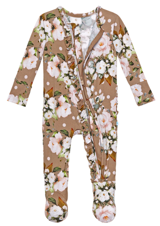 Posh Peanut Leona Ruffled Zippered Footie, Posh Peanut, Posh Peanut, Posh Peanut Fall 2020, Posh Peanut Footie, Posh Peanut Footie with Zipper, Posh Peanut Leona, Posh Peanut Leona Ruffled Zi