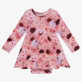 Posh Peanut Liliana L/S Ruffled Bodysuit Dress, Posh Peanut, L/S Ruffled Bodysuit Dress, Liliana, Posh Peanut, Posh Peanut Dress, Posh Peanut L/S Ruffled Bodysuit Dress, Posh Peanut Twirl des