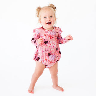 Posh Peanut Liliana L/S Ruffled Bubble Romper, Posh Peanut, Bubble Romper, Liliana, Long Sleeve Bubble Romper, Posh Peanut, Posh Peanut Long Sleeve Bubble Romper, Posh Peanut Long Sleeve Ruff