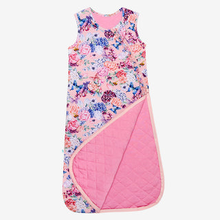 Posh Peanut Lyric 1.0 Tog sleeveless ruffled sleep bag for babies, featuring soft fabric and adorable ruffle details.