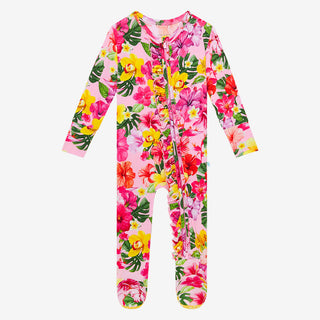 Posh Peanut Malana Ruffled Zippered Footie, Posh Peanut, Malana, Posh Peanut, Posh Peanut Footie, Posh Peanut Footie with Zipper, Posh Peanut Malana, Posh Peanut Ruffled Zippered Footie, Posh
