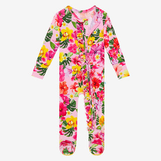 Posh Peanut Malana Ruffled Zippered Footie, Posh Peanut, Malana, Posh Peanut, Posh Peanut Footie, Posh Peanut Footie with Zipper, Posh Peanut Malana, Posh Peanut Ruffled Zippered Footie, Posh