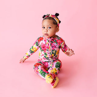 Posh Peanut Malana Ruffled Zippered Footie, Posh Peanut, Malana, Posh Peanut, Posh Peanut Footie, Posh Peanut Footie with Zipper, Posh Peanut Malana, Posh Peanut Ruffled Zippered Footie, Posh
