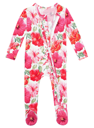Posh Peanut Maui Ruffled Zippered Footie, Posh Peanut, Footie with Zipper, Posh Peanut, Posh Peanut Floral Footie, Posh Peanut Footie, Posh Peanut Footie with Zipper, Posh Peanut Maui, Posh P