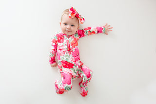 Posh Peanut Maui Ruffled Zippered Footie, Posh Peanut, Footie with Zipper, Posh Peanut, Posh Peanut Floral Footie, Posh Peanut Footie, Posh Peanut Footie with Zipper, Posh Peanut Maui, Posh P