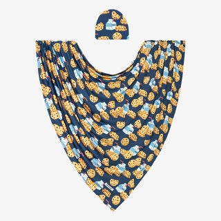 Posh Peanut Milk & Cookies Swaddle & Beanie Set, Posh Peanut, Milk & Cookies, Posh Peanut, Posh Peanut Infant Swaddle & Beanie Set, Posh Peanut Retailer Exclusive, Posh Peanut Swaddle, Posh P