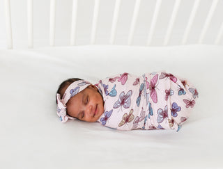 Posh Peanut Nora Swaddle & Headband Set, Posh Peanut, Butterf;ies, Butterfly, Posh Peanut, Posh Peanut Butterflies, Posh Peanut Butterfly, Posh Peanut Nora, Posh Peanut Nora Swaddle & Headban