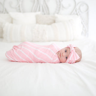 Posh Peanut Pink & White Stripes Swaddle & Headband Set, Posh Peanut, Posh Peanut, Posh Peanut Mandala, Posh Peanut Mandala Swaddle & Headband Set, Posh Peanut Swaddle & Headband Set, Posh Pe