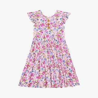 Posh Peanut Pixie Ruffled Capsleeve Henley Twirl Dress, Posh Peanut, Pixie, Posh Peanut, Posh Peanut Pixie, Posh Peanut Ruffled Capsleeve Henley Twirl Dress, Posh Peanut S/S Henley Twirl Dres