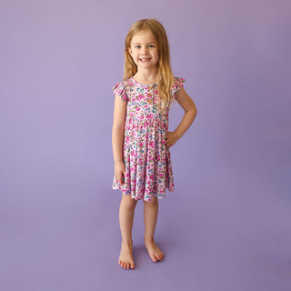 Posh Peanut Pixie Ruffled Capsleeve Henley Twirl Dress, Posh Peanut, Pixie, Posh Peanut, Posh Peanut Pixie, Posh Peanut Ruffled Capsleeve Henley Twirl Dress, Posh Peanut S/S Henley Twirl Dres