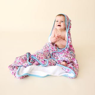 Posh Peanut Pixie Ruffled Hooded Towel, Posh Peanut, Floral, Hooded Towel, Pixie, Posh Peanut, Posh Peanut Hooded Towel, Posh Peanut Pixie, Posh Peanut Ruffled Hooded Towel, Posh Peanut Towel