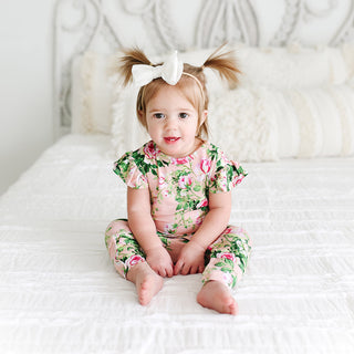 Posh Peanut Renia Ruffled Capsleeve Basic Romper, Posh Peanut, Posh Peanut, Posh Peanut Renia, Posh Peanut Romper, Posh Peanut Ruffled Capsleeve Basic Romper, Posh Peanut Ruffled Capsleeve He