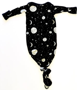 Posh Peanut Riley Snap Knotted Gown, Posh Peanut, Baby, Gender Neutral, Infant, Knotted Gown, Layette Gown, Outer Space, Posh PEanut, Posh Peanut Button Knotted Gown, Posh Peanut Gown, Posh P
