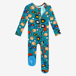 Posh Peanut Roberts Zippered Footie, Posh Peanut, cf-size-0-3-months, cf-type-footie, cf-vendor-posh-peanut, Posh Peanut, Posh Peanut Footie, Posh Peanut Footie with Zipper, Posh Peanut Zippe