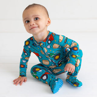 Posh Peanut Roberts Zippered Footie, Posh Peanut, cf-size-0-3-months, cf-type-footie, cf-vendor-posh-peanut, Posh Peanut, Posh Peanut Footie, Posh Peanut Footie with Zipper, Posh Peanut Zippe