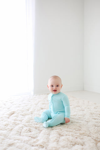 Posh Peanut Robins Egg Blue Footie with Zipper, Posh Peanut, Posh Custom Sale, Posh Peanut, Posh Peanut Footie, Posh Peanut Footie with Zipper, Posh Peanut Robins Egg Blue, Posh Peanut Solid,