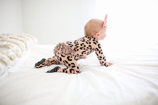 Posh Peanut Sasha Ruffled Zipper Footie, Posh Peanut, Baby, Infant, Leopard Footie, Posh PEanut, Posh Peanut  Zipper Footie, Posh Peanut Footie, Posh Peanut Footie with Zipper, Posh Peanut Ru