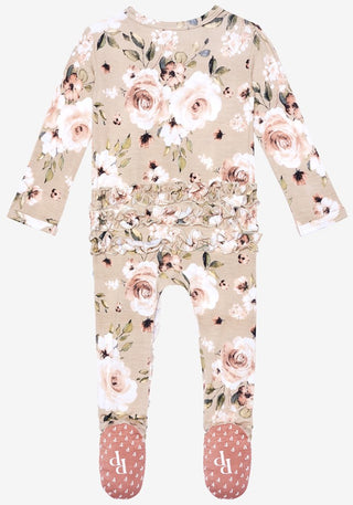 Posh Peanut Sienna Floral Ruffled Zippered Footie, Posh Peanut, Cyber Monday, Footie with Zipper, Posh Peanut, Posh Peanut Floral Footie, Posh Peanut Footie, Posh Peanut Footie with Zipper, P