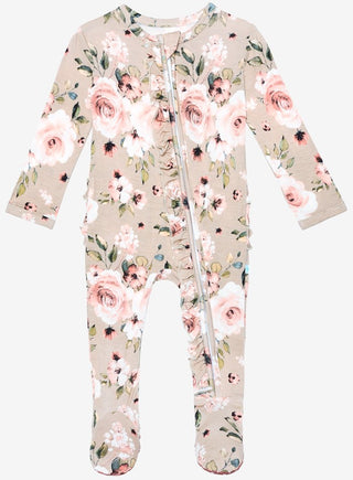 Posh Peanut Sienna Floral Ruffled Zippered Footie, Posh Peanut, Cyber Monday, Footie with Zipper, Posh Peanut, Posh Peanut Floral Footie, Posh Peanut Footie, Posh Peanut Footie with Zipper, P