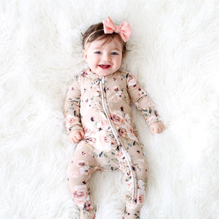 Posh Peanut Sienna Floral Ruffled Zippered Footie, Posh Peanut, Cyber Monday, Footie with Zipper, Posh Peanut, Posh Peanut Floral Footie, Posh Peanut Footie, Posh Peanut Footie with Zipper, P