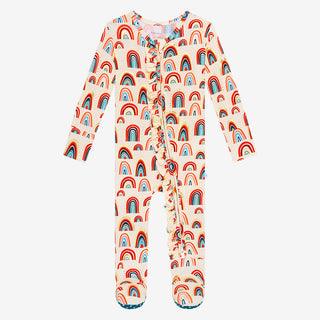 Posh Peanut Skyla Ruffled Zippered Footie, Posh Peanut, cf-size-preemie, cf-type-footie, cf-vendor-posh-peanut, Posh Peanut, Posh Peanut Footie, Posh Peanut Footie with Zipper, Posh Peanut Ru