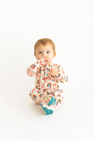 Posh Peanut Skyla Ruffled Zippered Footie, Posh Peanut, cf-size-preemie, cf-type-footie, cf-vendor-posh-peanut, Posh Peanut, Posh Peanut Footie, Posh Peanut Footie with Zipper, Posh Peanut Ru