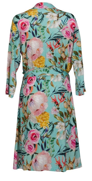 Posh Peanut Tuscan Teal (Aqua/Pink) Floral Mommy Robe, Posh Peanut, Black Friday, Maternity Robe, Mommy Robe, Nursing Robe, Posh Peanut, Posh PEanut Mommy Robe, Posh Peanut Robe, Posh Peanut 